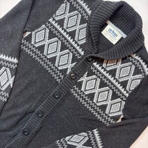 Urban Pipeline Shawl‎ Collar Cardigan Sweater Gray Fair Isle Pattern Men's Small